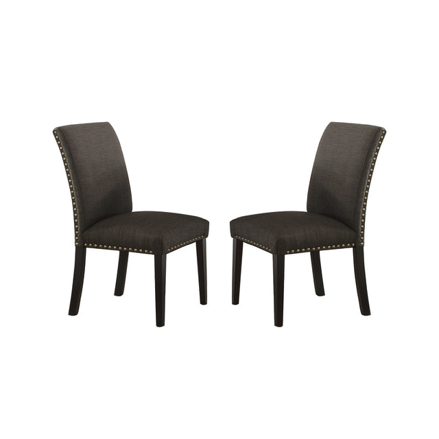 Ployfiber Upholstered Dining Chair, Ash Black(Set of 2)