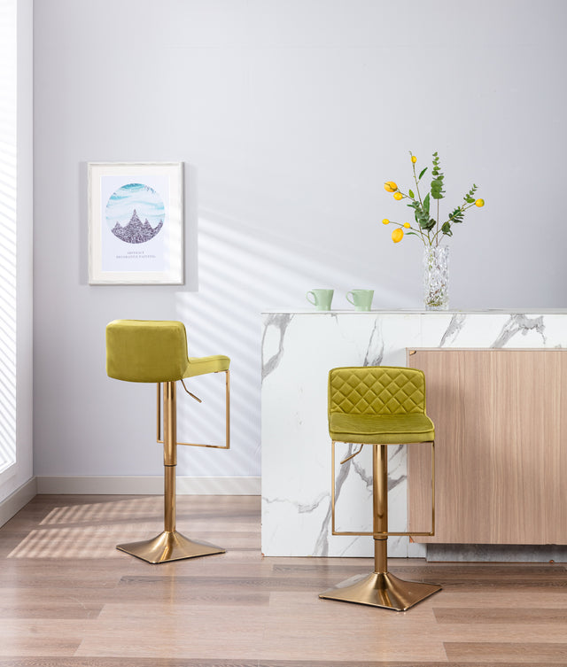 SUPERJARE Bar Stools - Swivel Barstool Chairs with Back, Modern Pub Kitchen Counter Height,velvet ( 1pc/ctn )