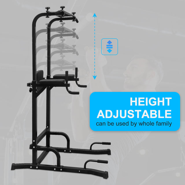 Power Tower Dip Station Pull Up Bar Exercise Tower for Home Gym Strength Training Workout Equipment