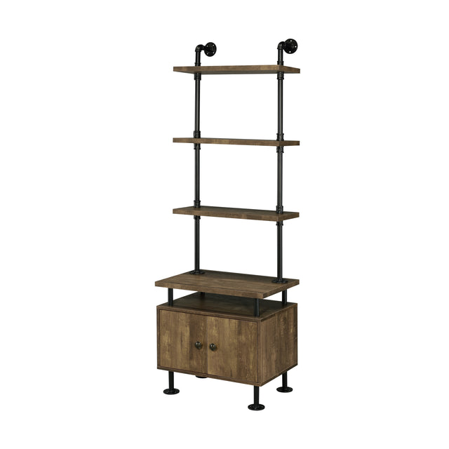 ACME Ensata II Side Pier in Rustic Oak & Black Finish LV00141