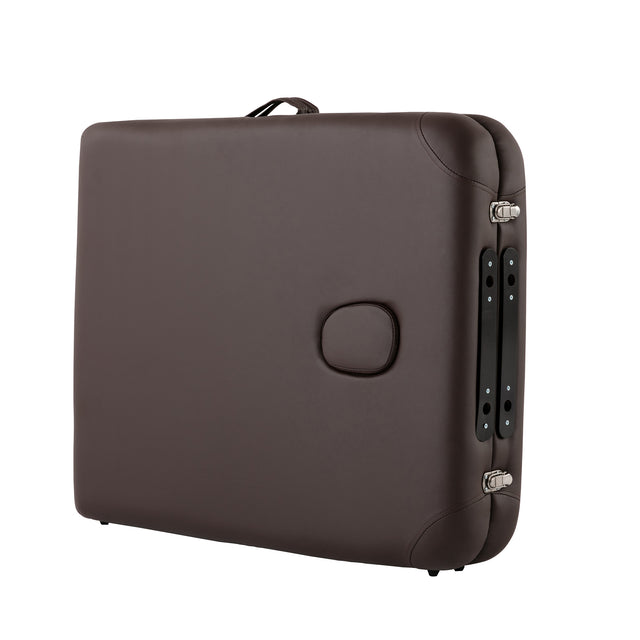 HengMing  Portable Massage table 29 Inchs Wide PU  leather,2 Section Wooden Adjustable Folding Massage Bed With Carrying Case