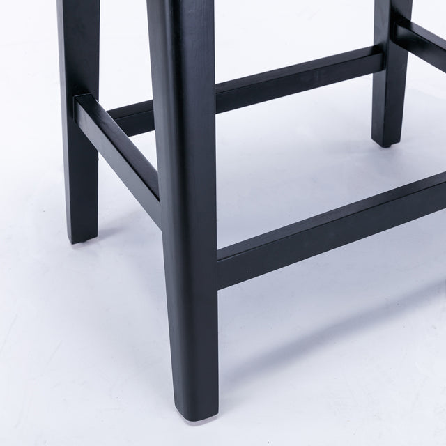 A&A Furniture,Counter Height 25" Stools for Kitchen Counter Backless Faux Leather Stools Farmhouse Island Chairs (25 Inch, Orange,Set of 2),SW1838OG