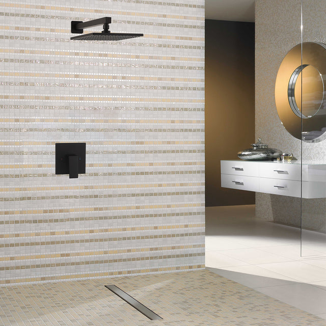 10 Inch Rain Shower Head System Shower Combo Set Bathroom Wall Mount Mixer Shower Faucet Rough-In Valve and Shower Arm Included