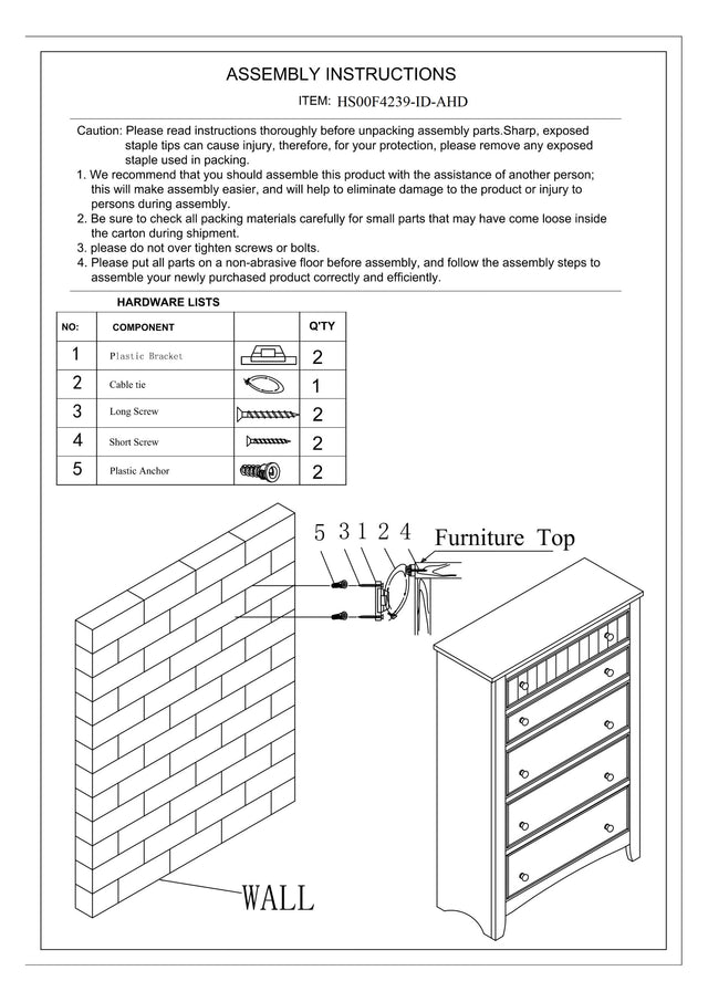 Contemporary White 1pc Chest of Drawers Plywood Pine Veneer Bedroom Furniture