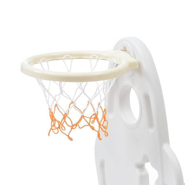 Toddler Slide and Swing Set 3 in 1, Kids Playground Climber Swing Playset with Basketball Hoops Freestanding Combination Indoor & Outdoor