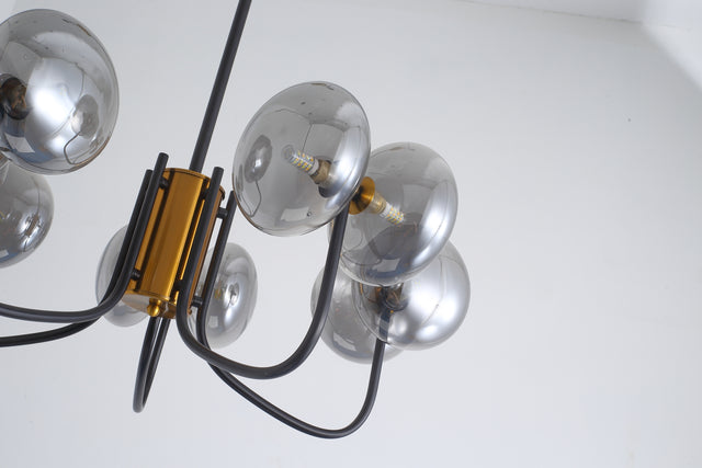 Modern American chandelier-black gold iron glass lampshade -10 bulbs -G9 lamp holder