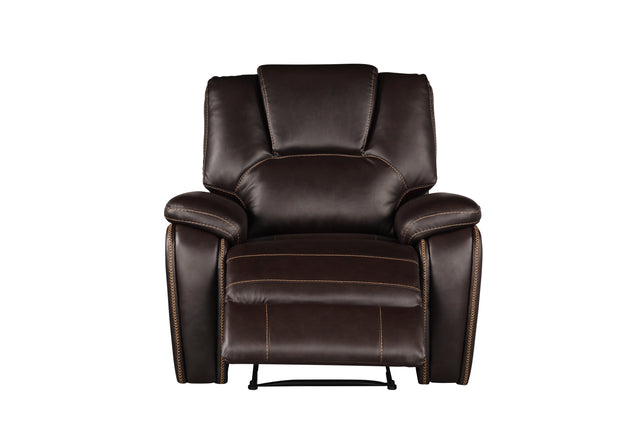 Hong Kong Power Reclining Chair made with Faux Leather in Brown