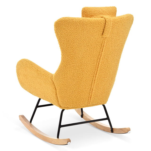 Rocking Chair - with rubber leg and cashmere fabric, suitable for living room and bedroom