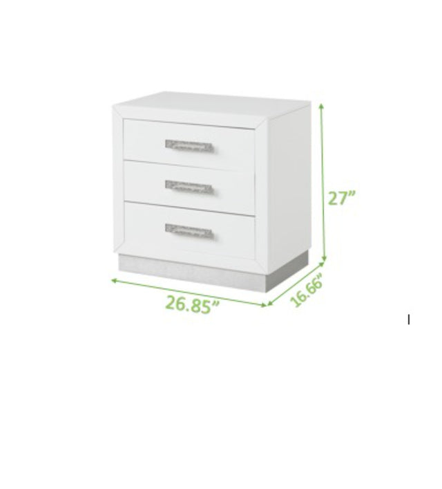 Coco King 5-N Pc Vanity LED Bedroom Set Made with Wood in Milky White