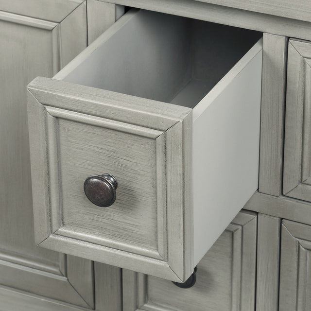 TREXM Cambridge Series Buffet Sideboard Console Table with Bottom Shelf (Antique Gray)
