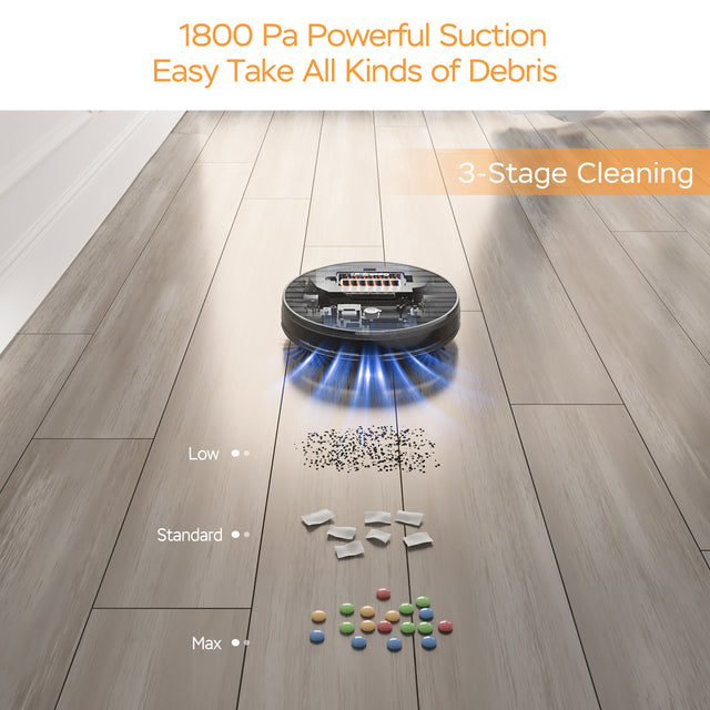 Geek Smart Robot Vacuum Cleaner G6, Ultra-Thin, 1800Pa Strong Suction, Automatic Self-Charging, Wi-Fi Connectivity, App Control, Custom Cleaning, 100mins Run Time(Banned from selling on Amazon)