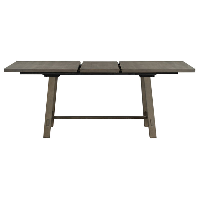 TREXM Retro Style Rectangular Dining Table Wood Extendable Dining Table with 18" Leaf, Seats up to 8 (Gray)