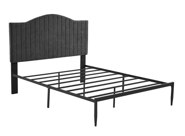 B111 Full bed Beautiful line stripe cushion headboard Strong iron frame with high temperature paint