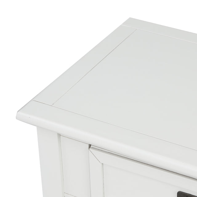 TREXM Console Table with 2 Drawers and Bottom Shelf, Entryway Accent Sofa Table (White)