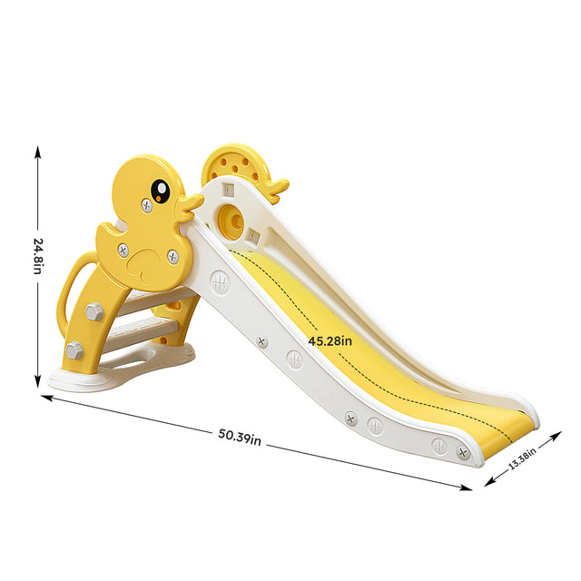 Kid Slide for Toddler Age 1-3 Indoor Pet duck yellow Plastic Slide Outdoor Playground Climber Slide