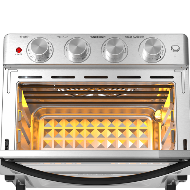 Geek Chef Air Fryer, 6 Slice 26QT/26L Air Fryer Fry Oil-Free, Extra Large Toaster Oven Combo, Air Fryer Oven, Roast, Bake, Broil, Reheat, Convection Countertop Oven, Accessories Included, Stainless St