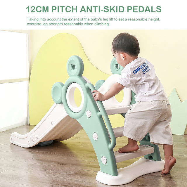 Children\'s Folding Slides with Stairs, Outdoor Small Children\'s Slide Toys Multifunctional Toys,Green/ Toddler Folding Slide Plastic Kids Slide for Toddlers Age 1-3 Indoor Slide Children Climber To