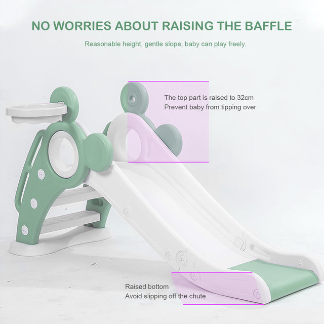 Children\'s Folding Slides with Stairs, Outdoor Small Children\'s Slide Toys Multifunctional Toys,Green/ Toddler Folding Slide Plastic Kids Slide for Toddlers Age 1-3 Indoor Slide Children Climber To