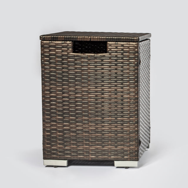 32in Square Fire Table with Ceramic Tile Tabletop with Propane Tank Cover