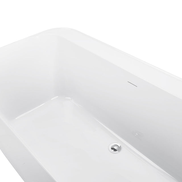 59" 100% Acrylic Freestanding Bathtub,Contemporary Soaking Tub,white Bathtub