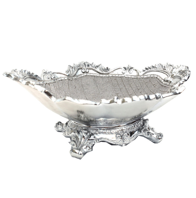 Ambrose Chrome Plated Crystal Embellished Ceramic Bowl