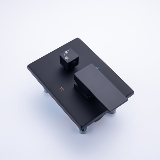 Rainfall 10 inch Shower System Bathroom Luxury Rain Mixer Silver Shower Combo Set Wall Mounted Shower Head Systems with High Pressure Head Hand Held Square Shower Head Polished Chrome Rough-in Valve