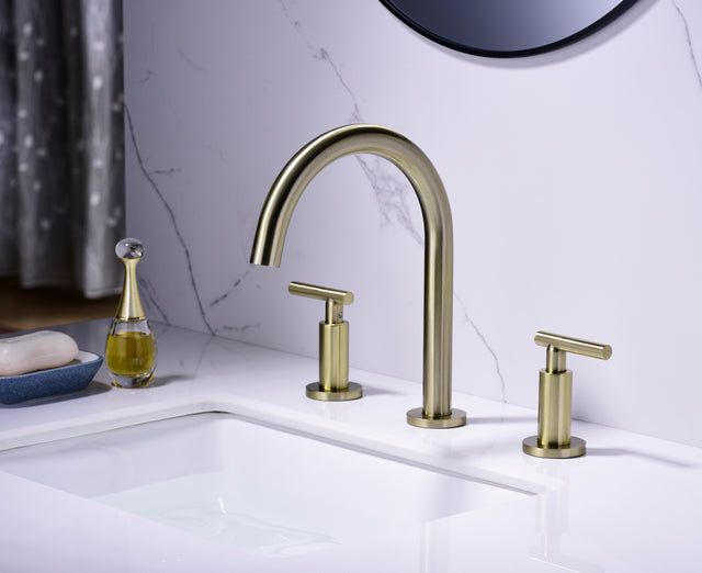 Two Handle High Arc Widespread Bathroom Sink Faucet 3 Hole