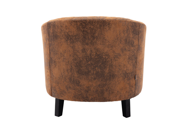 COOLMORE accent Barrel chair living room chair with nailheads and solid wood legs Light Coffee microfiber fabric