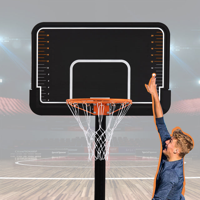 Portable Basketball Hoop & Goal with Vertical Jump Measurement, Outdoor Basketball System with 6.6-10ft Height Adjustment for Youth, Adults
