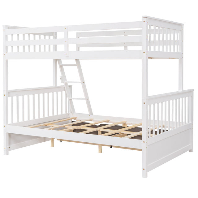 Twin-Over-Full Bunk Bed with Ladders and Two Storage Drawers (White) ( old sku:LT000165AAK)