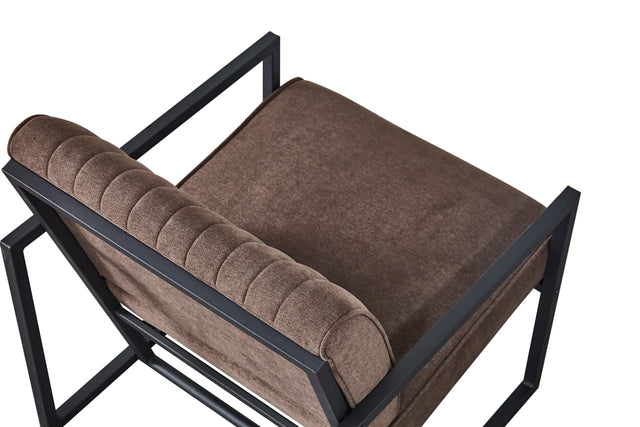 Modern design high quality fabric (BROWN)+ steel armchair,for Kitchen, Dining, Bedroom, Living Room