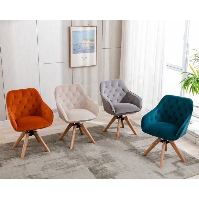 COOLMORE Solid Wood Tufted Upholstered Armless home office chair