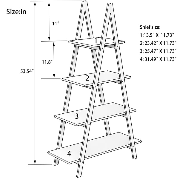 Solid bamboo wood oxford “A”frame ladder display bookshelf