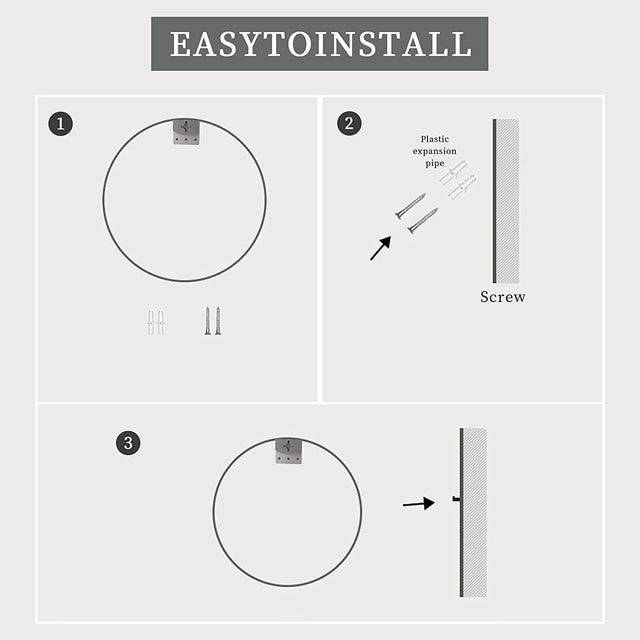 Round Mirror, Circle Mirror 36 Inch, Black Round Wall Mirror Suitable for Bedroom, Living Room, Bathroom, Entryway Wall Decor and More, Brushed Aluminum Frame Large Circle Mirrors for Wall