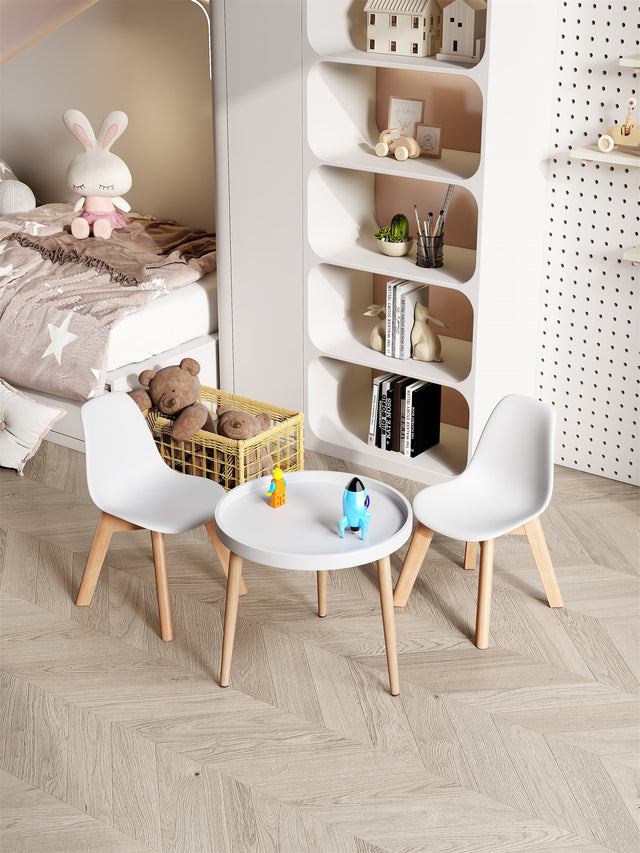 BB chair ,wood leg; Modern Kids Chair (Set of 2) WHITE, 2 pcs per set