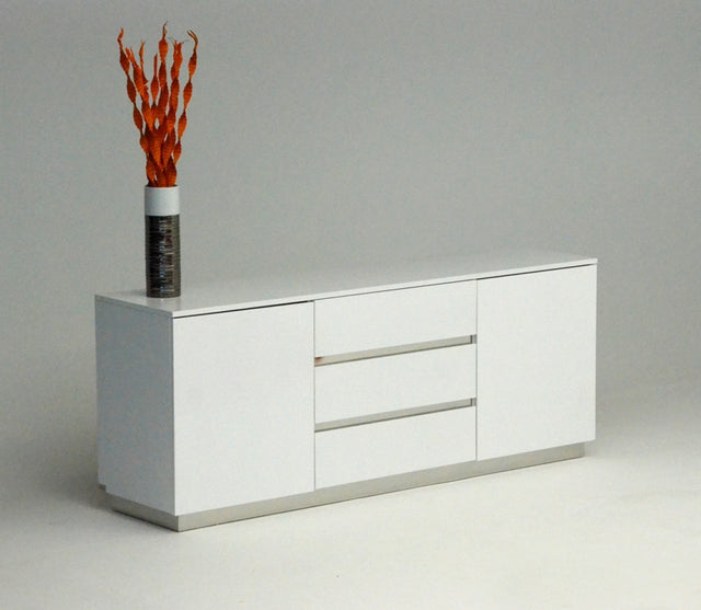 A&X Skyline White Crocodile Lacquer Buffet