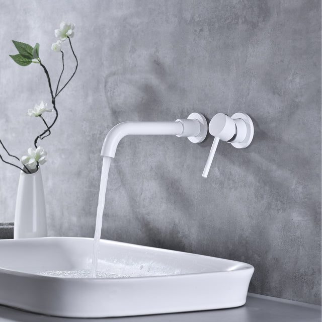 Single Lever Handle Wall Mounted Bathroom Faucet