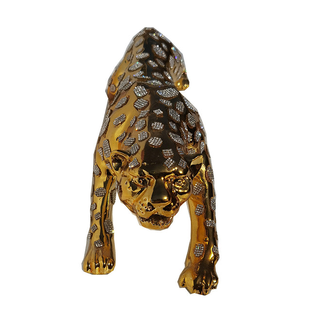 Ambrose Diamond Encrusted Gold Plated Panther (29"L x 7"W x 8"H)