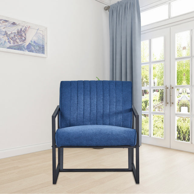 Modern design high quality fabric(BLUE) + steel armchair,for Kitchen, Dining, Bedroom, Living Room