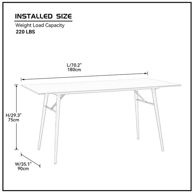 Upgrade Dining Table Black Desktop 1800mm