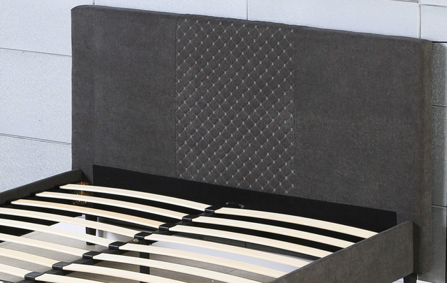 King Size Velvet Upholstered Tufted Platform Bed Frame with headboard, Strong Wooden Slats, No Box Spring Needed, Mattress Foundation, Easy Assembly, Dark Gray