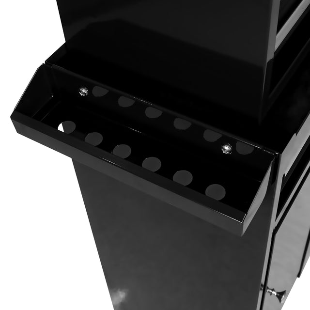 Detachable 5 Drawer Tool Chest with Bottom Cabinet and one Adjustable Shelf--Black