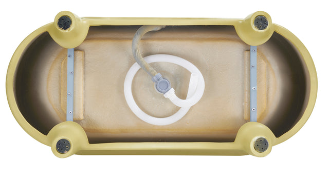 59" 100% Acrylic Freestanding Bathtub,Contemporary Soaking Tub,White inside and gold outside,Four corner bathtub