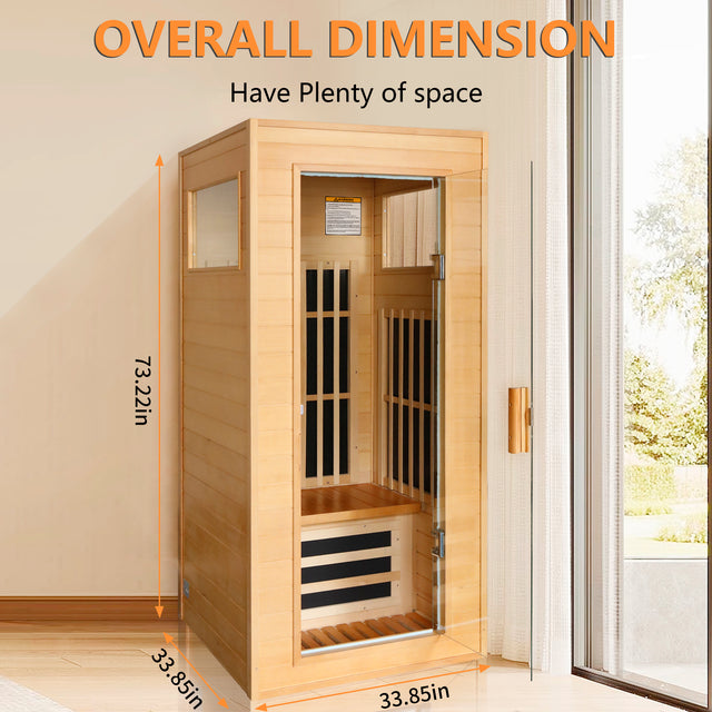 Single Graphene Far Infrared Sauna Room Dual Audio Bluetooth