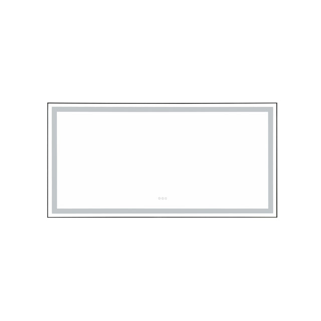 72 in. W x 36 in. H LED Single Bathroom Vanity Mirror in Polished Crystal Bathroom Vanity LED Mirror with 3 Color Lights Mirror for Bathroom Wall Smart Lighted Vanity Mirrors