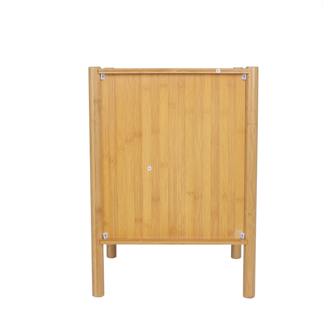1 Door nightstand,Bamboo Mid Century Modern Nightstand,Bedside Table Accent End Table Side Table for Bedroom, Living Room, Natural