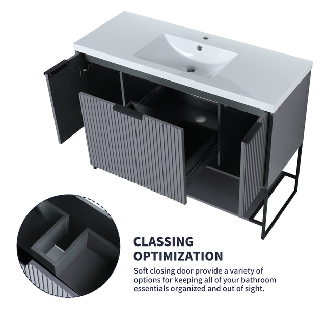 48 Inch Freestanding Bathroom Vanity With Resin Basin,48x18-BVA01148RG