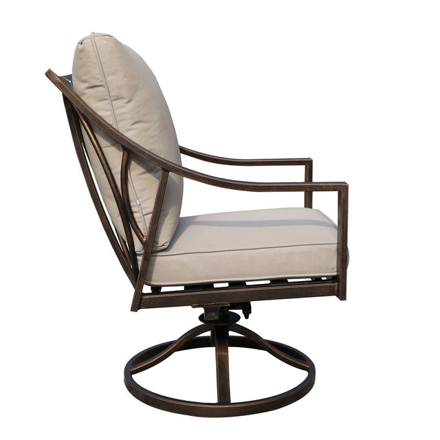 Dining Swivel Chair, Taupe, Set of 2