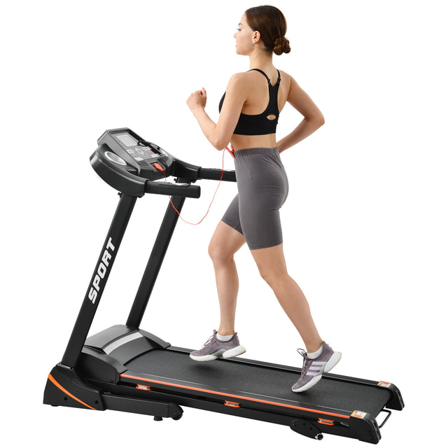 Folding Electric 3.5HP Treadmill With Incline Medium Running Machine Motorised LCD Gym 330lbs; Folding Treadmill Electric Motorized Power 14.8KM/H Running Fitness Machine Gym(W54022178 Upgrade)