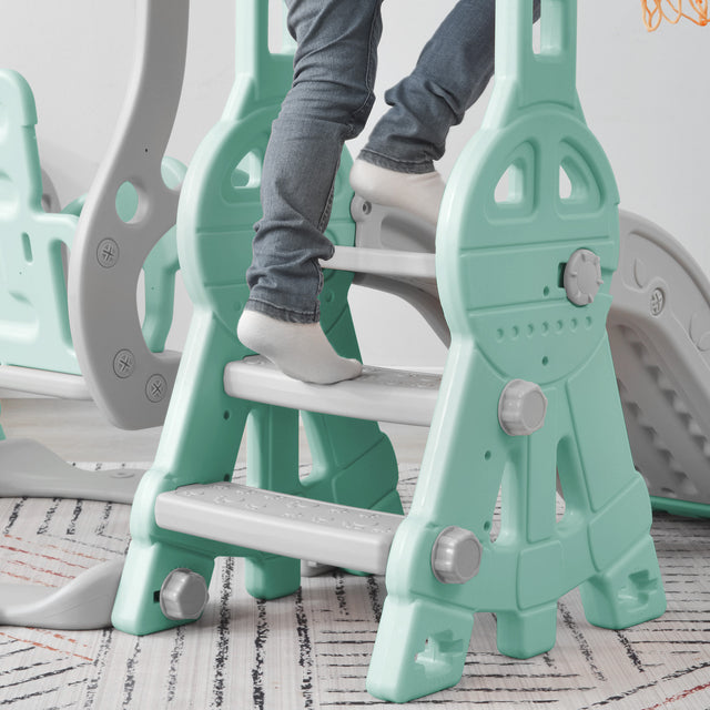 Toddler Slide and Swing Set 3 in 1, Kids Playground Climber Swing Playset with Basketball Hoops Freestanding Combination Indoor & Outdoor